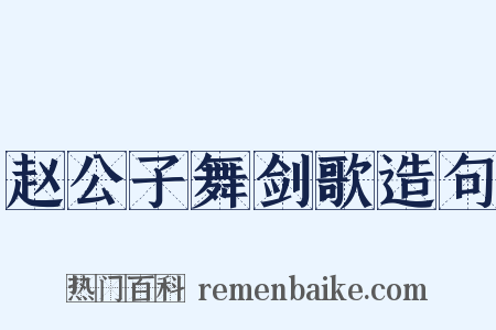 赵公子舞剑歌造句是什么意思的图片